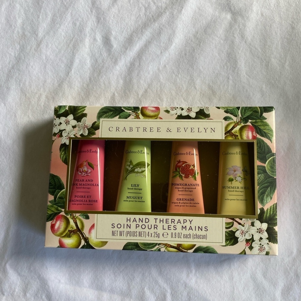 Crabtree & Evelyn Hand Therapy Gift Set Pink Green Red Yellow